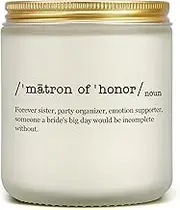Bridesmaid Gifts - Matron of Honor, Bachelorette Bridal Party Gifts for Sister Women Friends, Wedding Present for Bridesmaid, Maid of Honor Proposal Gifts from Bride, Lavender Scented Candle