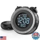 uscce Loud Dual Alarm Clock with Bed Shaker - 0-100% Dimmer, Vibrating Alarm