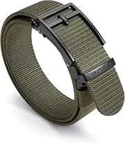 [SKiporty] Mens Tactical Belt, Military Nylon Web Work Belts, Ratchet Golf Duty Belt with Automatic Slide Buckle