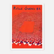 Galrie Roland Garros 1984 - Stunning Abstract Tennis Art Print for Home Decor, White Frame, A2 42 x 60cm (16 x 24inch)