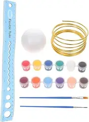MOLUCKFU 1 Set Build and Paint World Globe DIY Kit for Craft Balls for for Home Decor Science Projects and Imaginative Play