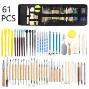 5-61Pcs Pottery Clay Sculpting Tools Pottery Carving Tool Kit Carrying Case Bags