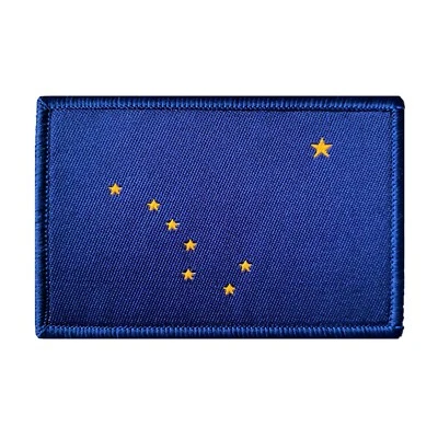 Alaska State Flag Patch US USA Woven/Embroidered - Hook & Loop