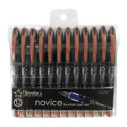 Thornton's Office Supplies Novice Disposable Fountain Pens, Fine Point, Brown In