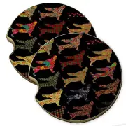 Chihuahua Dog Pattern Wood Car Coaster Gift Set fit Car & Truck Cup Holder