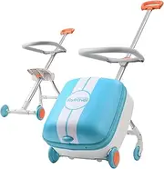 [Joytravel] Kids Ride-on Luggage, Carry on Luggage with Trolley Case+Suitcase Design, Foldable and Rideable Suitcase with Spinner Wheels and Seat, 20" suitcase for Toddler Baby Travel Flight, Light,