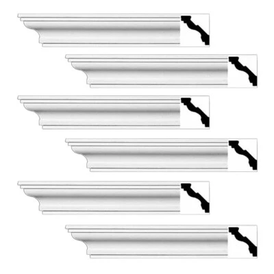 Renovator's Supply Cornice White Urethane Marblehead Simple Design 6 Pieces Tot