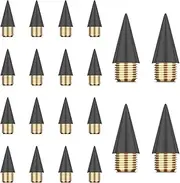 AUAUY 20 PCS Inkless Pencil Replaceable Refill, Infinite Graphite Nib, Nib Metal Inkless, Everlasting Pencils Replacement Head for Writing Drawing Office School Supplies (M1-3315403)