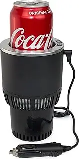 Premium 2-in-1 Car Cup Warmer Cooler Smart Car Cup Mug Holder | Perfect Car Tumbler Holder for Commuter/Road Tripper Present (Black and Silver)