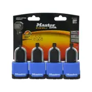 New Master Lock 45mm Excell Covered Padlock - 4 Pack M116QLFAU