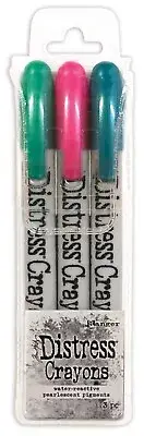 Tim Holtz DISTRESS CRAYONS PEARLESCENT 3PC Holiday Set #4 TSCK81180 Ranger