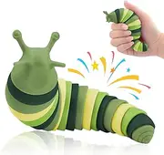 Cevioce Sensory Slug Fidget Toys,Mini Fidget Slug Toys for Adults & Kids Party Favors,1Pc Cute Autism Sensory Toys for Autistic Children,Toddler Toys Age 3+, Easter Basket Stuffer(Green)