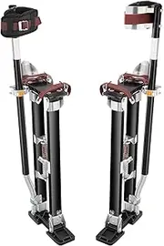 VEVOR Drywall Stilts, 61-101.6 cm Adjustable Aluminum Tool Stilts with Protective Knee Pads, Durable and Non-Slip Work Stilts for Sheetrock Painting, Walking, Taping, Black…