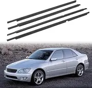 Weatherstrip Door Window Moulding Trim Seal Belt, Window Weather Stripping Compatible with Lexus Vehicle IS300 2001-2005 3.0L Replaces# 75710-53011, 75720-53011, 75730-53011, 75740-53011 (4PCS)