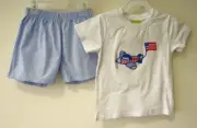 NWT Classic Whimsy Applique & Embroidered Patriotic Outfit Boy's Size 5