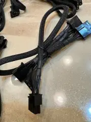 2 Pcs EVGA SuperNOVA 6 pin PERIF to 4X MOLEX IDE DRIVER POWER cable ,ORIGINAL