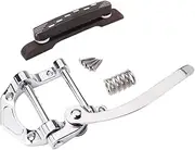 ERINGOGO Horse Hoof Singyin Wire Board Archtop Guitar Bridge Jazz Guitar Bridge Jazz Guitar Tailpiece Wooden Silver