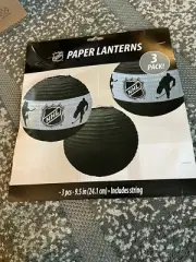 New 3 Pack NHL Hockey Paper Lanterns NIP