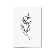 Minimal Branch Line Drawing Plant Nature Wall Art #3