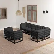 Generic 7 Piece Garden Lounge Set with Cushions Solid Pinewood,3076698