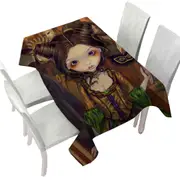 Beautiful big eyed maiden at The Masquerade Ball Tablecloth