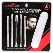 Cutting Edge Blackhead & Ingrown Hair Extractor 6 Piece Set, Non Slip Grip