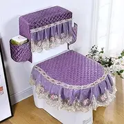 APTPKGDFDK 3pcs Toilet Seat Cover with Storage Bag Blue Lace Decorative Overcoat Toilet Case Washable Soft Closestool Seat Cover Toilet seat(Lavender)