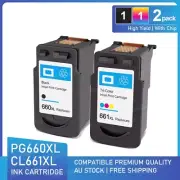 2x Non-OEM Ink PG-660XL CL-661XL for Canon PIXMA TS5360 TS5365 TR7060 Printer