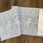 SHABBY CHIC Blue and White EASTER Bunnies 14 X 72 Spring Table Runner NEW