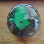 653g Natural Volcanic Rock Agate Quartz Sphere Energy Crystal Ball Healing Decor