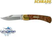 SCHRADE OLD TIMER GOLDEN BEAR LARGE FOLDING POCKET KNIFE WITH LEATHER POUCH 6OTW
