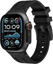Wingle for Apple Watch Band Leather Replacement Strap for Apple Watch Band, Black Clasp