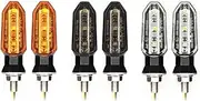 8mm Mini Motorcycle LED Turn Signal Lights Amber Flashing Light Blinker Turn Signal lamp 12V Moto Indicator Lamp Accessories(4x Amber shell)