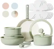 Pots and Pans Set, Nonstick Cookware Set Detachable Handle, 15Pcs Induction Kitc