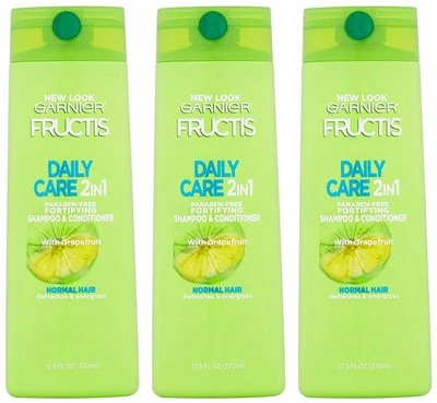 Garnier Fructis 2-in-1 Shampoo & Conditioner Clean and Fresh 12.5 Oz Pack of 3