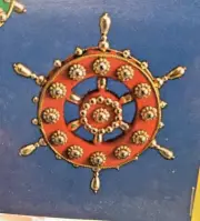 York Crafts SPINDLE RED Flocked Sequin Bead Vintage Christmas Ornament Kit