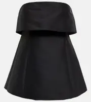 [Toteme] Toteme Cotton and wool-blend strapless top AU 4 black