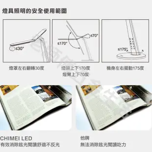 [CHIMEI奇美 免運] LED桌燈 USB檯燈 充電檯燈 純白1㎏ 護眼檯燈 led檯燈 檯燈 桌燈 LED護眼檯燈