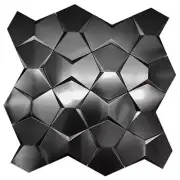Black 3D Wall Tile Long Hexagon Tiles for Backsplash Wall Kitchen & Bathroom