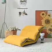 Folding Gaming Chair - Floor Couch with Back Support - Perfect for Playing Video Games, Watching Movies, or just Relaxing (Yellow)