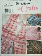 SIMPLICITY 7074 Pin Weaving CRAFT Vest Placemat Pillow Purse+ PATTERN 6-20 New