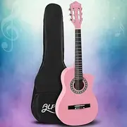 Alpha 34 inch Guitar, Acoustic Classical Full Size Wooden Guitars Musical Instruments Kids Adult Children Beginner, 19 Frets and 6 Strings with Carry Bag, 3 Picks Pink