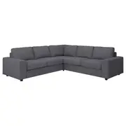 VIMLE corner sofa, 4-seat, with wide armrests/Gunnared medium grey