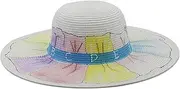 [FONSMAY] Creative Hand-Painted Graffiti Straw Fedora Hats for Women Summer Seaside Sunshade Beach Jazz Hat Men