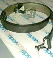 DKNY Women's Black Pebbled Leather Belt L Adjustable Silver Buckle 1.5" W NEW