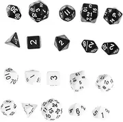 UPKOCH 20Pcs Multi Sided Polyhedral Dice for Board Games Clear Acrylic Dices for Home Office and Party Entertainment Activities