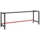 vidaXL Work Bench Frame Matte Black and Matte Red 220x57x79 cm Metal 2BB