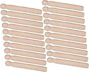 CAXUSD Wooden Clothespins Set 25pcs Round Laundry Clips Photo Paper Clips Doll Holders Craft Pegs No Marking for Fabrics
