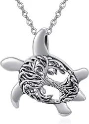 Turtle Necklace for Women 925 Sterling Silver Turtle Pendant Tree of Life Neckla