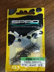 SPRO TARU SWIVELS- BARREL SWIVELS #STRSB-10-15 NEW! QTY 15, SIZE 10, TEST 37LB